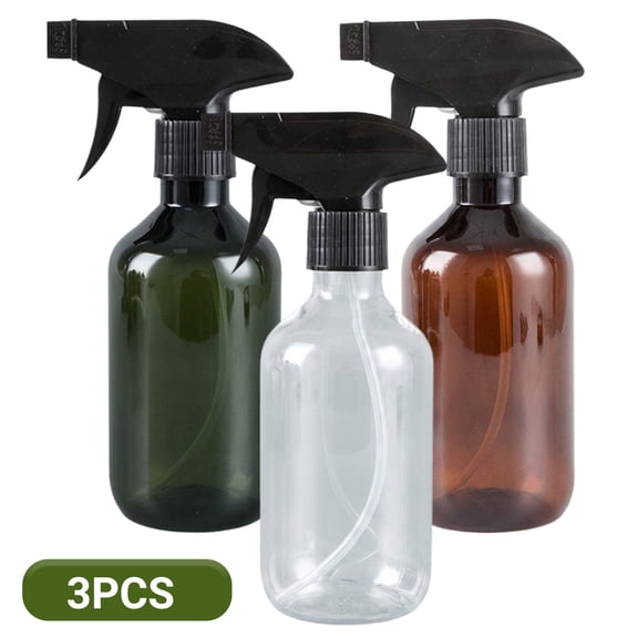 3 Pack Spray Bottles – 10oz (300ml) / 17oz (500ml) Refillable Plastic Spray Bottles with Adjustable Fine Mist Nozzle, Leak-Proof Trigger Sprayer for Plant Watering, Cleaning, Hair & Kitchen Use