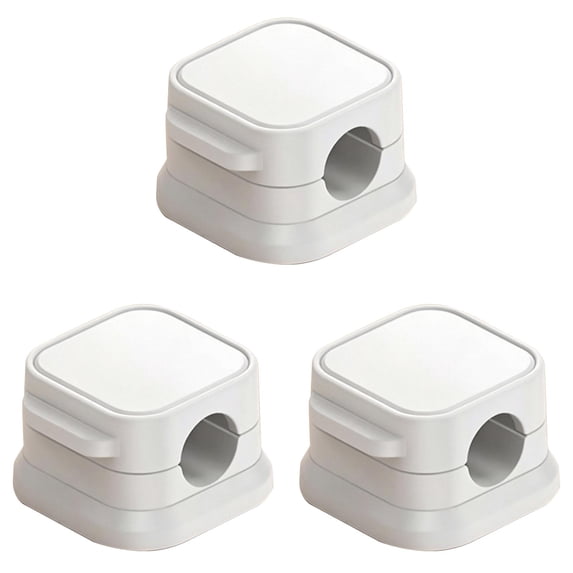 3 Pack Spring Lock Cable Organizer Clips White One Touch Cord Holders for Phone Charger USB C Lightning HDMI Cables Bedside Desk Gaming Setup Car and Home Office Essentials