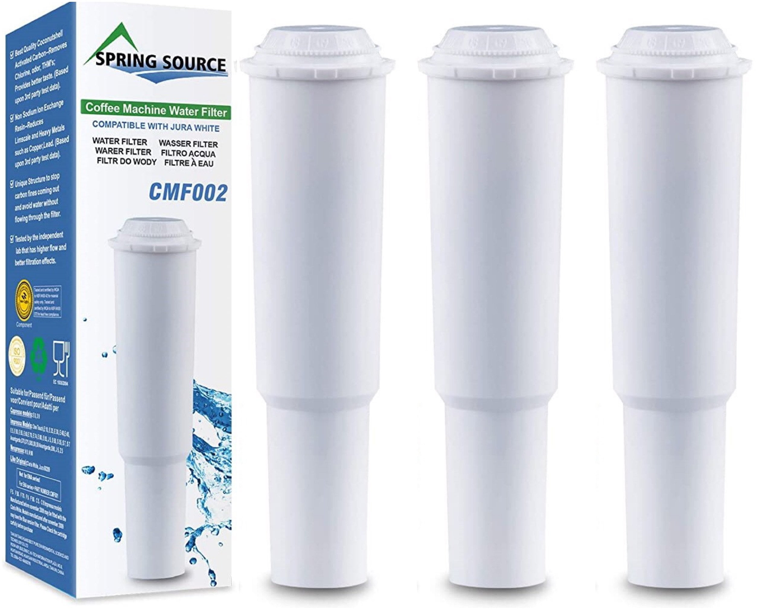 3-Pack Spring Source CMF002 Coffee Machine Water Filter Replacement For Jura Capresso Clearyl White 64553, 7520