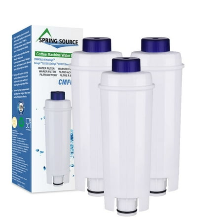 3-Pack Spring Source Coffee Espresso Machine Water Filter Replacement For DeLonghi DLSC002, DLS C002, SER3017, 551329811, ESAM, ECAM, ETAM Series