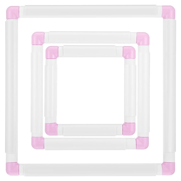 3 Pack Square Embroidery Hoops Plastic Clip Frame for Cross-Stitch Quilting 6x6 8x8 11x11