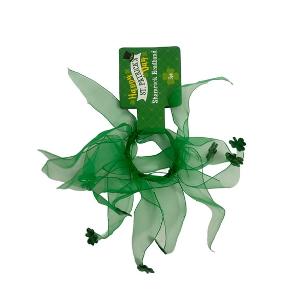 3 Pack St. Patrick's Day Shamrock Hairband, Festive, Adjustable and Stylish Accessories for Parades, Parties and Celebrations, Embrace Irish Charm and Luck with Secure Fit Holiday Headbands, Green
