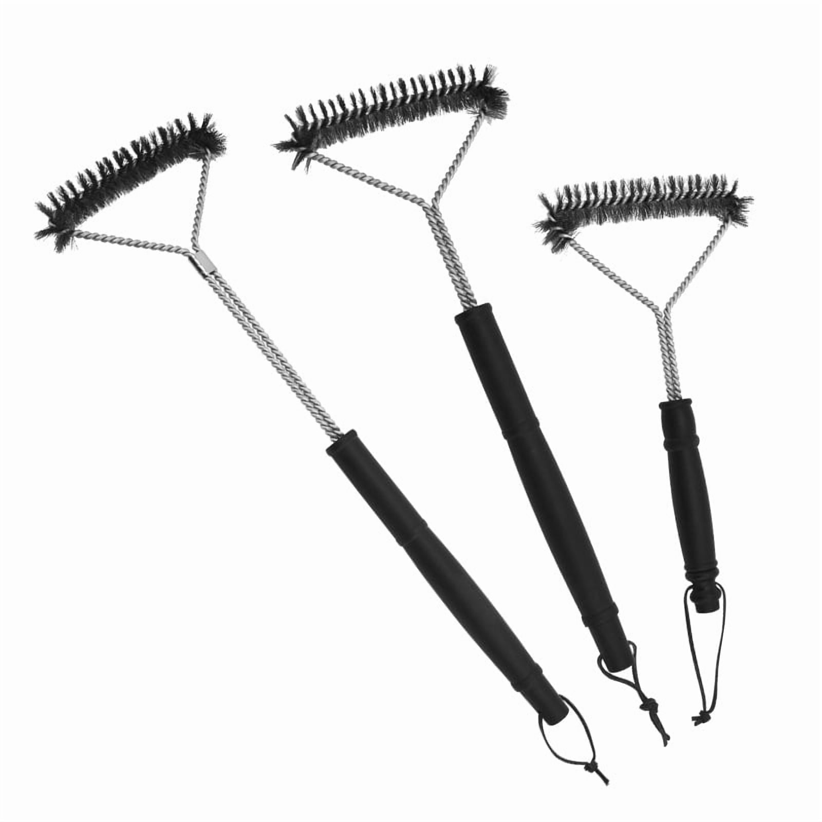 3 Pack Stainless Steel BBQ Grill Cleaning Brush with PP Handle, Heavy Duty Scraper for Grill Grate, Griddle, Oven Rack – Outdoor Home Barbecue Tool