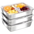 thumbnail image 1 of 3 Pack Stainless Steel Containers with Lids, Nested Food Storage Container, Stackable Freezer Food Containers, Meal Prep Containers for Refrigerator or Picnic, BBQ Party, Gym Lunch, Dishwasher Safe, 1 of 8
