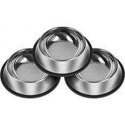 3 Pack Stainless Steel Dog Bowls Non-Slip Dog Food Bowl Water Bowl Set, Dishwasher-Safe Puppy Bowls Metal Pet Bowls Suitable for Small/Medium/Large Pet