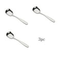 thumbnail image 1 of 3-Pack Stainless Steel Flat Bottom Spoons - Ergonomic, Mirror Polished, Thick Handle - Ideal for Desserts, Rice, Soup, Yogurt, Iced Tea,Coffee - Rust-Proof 410 Stainless Steel C, 1 of 4