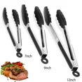 thumbnail image 1 of 3 Pack Stainless Steel Food Cooking Tongs Locking Kitchen Set For Bbq & Grilling, 1 of 6