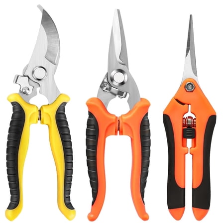 3-Pack Stainless Steel Pruning Shears,Pruning Snips and Clippers for Gardening
