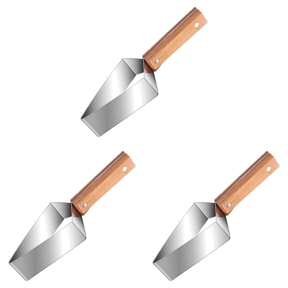 3 Pack Stainless Steel Triangle Watermelon Cutter,Stainless Steel with Wooden Handle Diamond Watermelon Slicer Tool for Precise Slicing & Fruit Plating Melon Slicer Cutter For Kitchen Gadgets