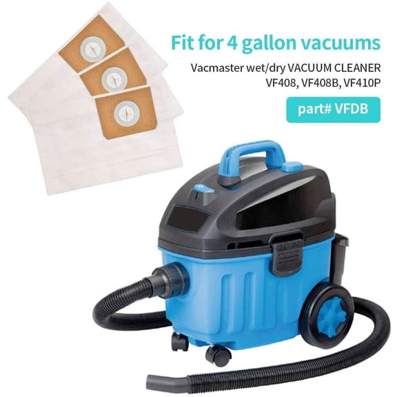 3 Pack Standard Dust Collection Bag Compatible with Vacmaster Part # VFDB Fits Vacmaster VF408, Vacmaster Professional VF410P Vacuum Cleaner Models.