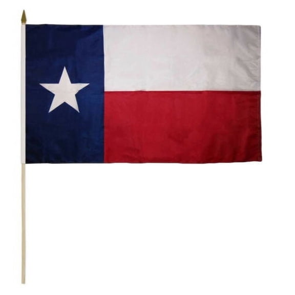 3 Pack State of Texas 100D 12"x18" Stick Flag 30" Wood Staff