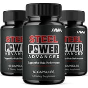 3 Pack Steel Power Advanced Wellness Supplement, SteelPower Maximum Strength 180 Capsules