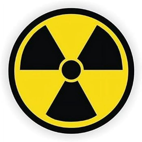 3 Pack - StickerDad Nuclear Radiation Symbol Hard Hat Helmet Sticker Vinyl Decal by stickerdad Full Color Printed - (Size: 2" Color: Yellow/Black) - Windows, Walls, Bumpers, Laptop, Lockers, etc.