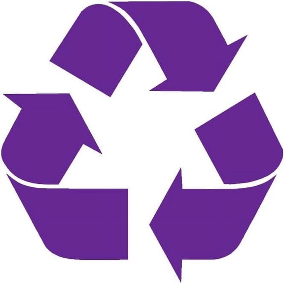 3 Pack - StickerDad Recycle Symbol V1 Vinyl Decal by StickerDad - Size: 3.5", Color: Purple - Windows, Walls, Bumpers, Laptop, Lockers, etc.