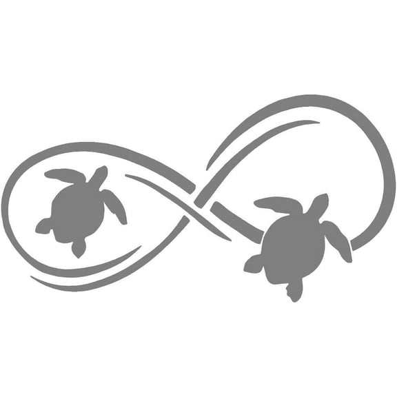 3 Pack - StickerDad SEA Turtle Infinity Vinyl Decal by stickerdad - Size: 8", Color: SILVER - Windows, Walls, Bumpers, Laptop, Lockers, etc.