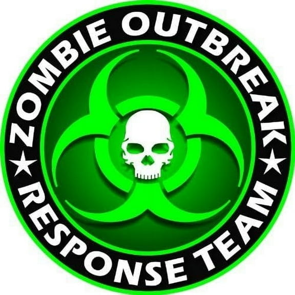 3 Pack - StickerDad ZOMBIE OUTBREAK zort GREEN SKULL Circle Vinyl Hard Hat Helmet Decal by StickerDad - size: 2" ROUND color: GREEN - Windows, Walls, Bumpers, Laptop, Lockers, etc.