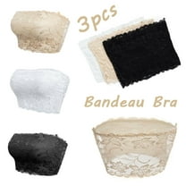 5 Pack Lace Bralettes Bandeau Bra Thin Cup Bras for Women 