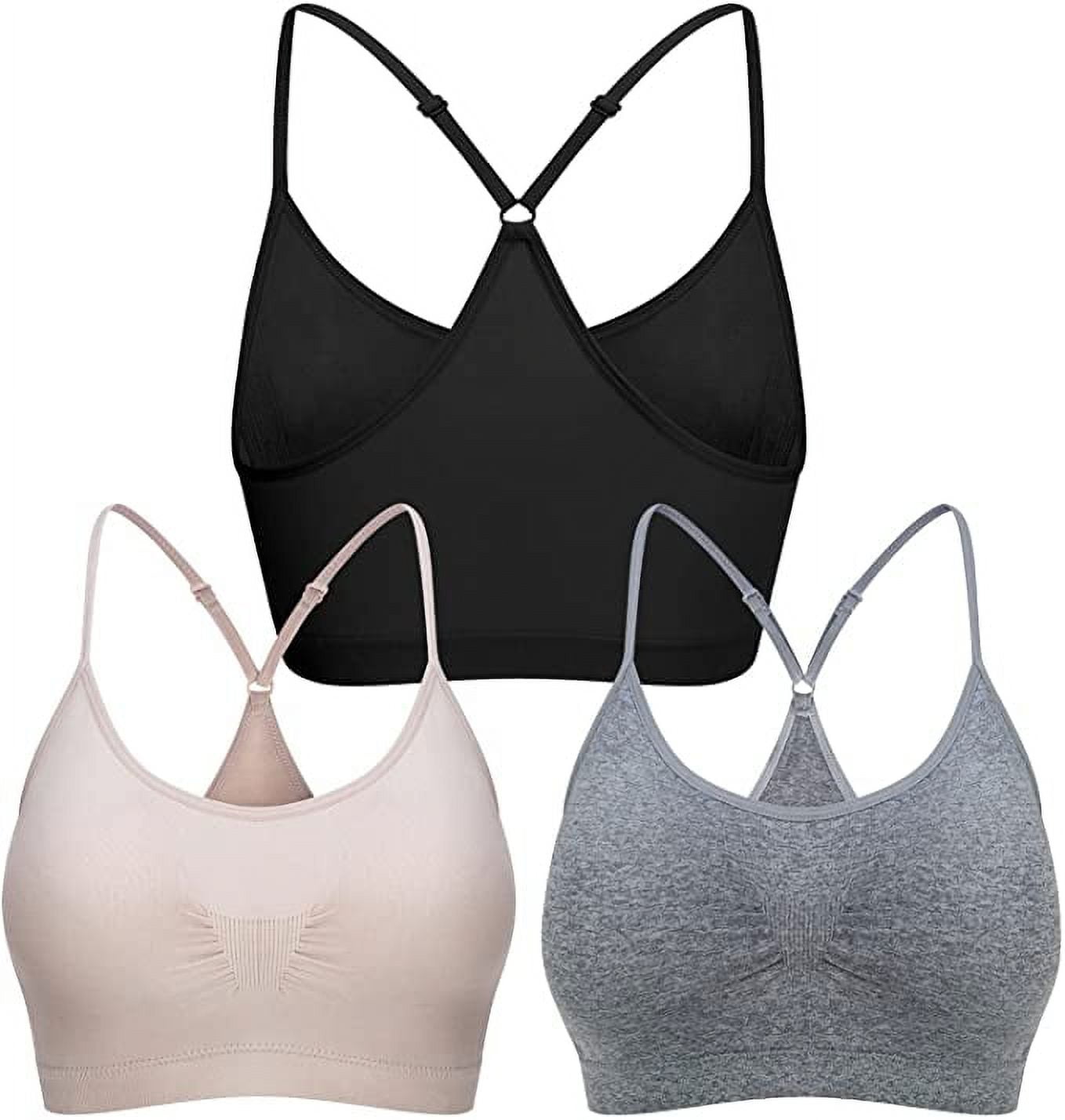 3 Pack Strappy Sports Bra for Women, Sexy Crisscross Back Medium Support  Yoga Bra with Removable Cups B-M