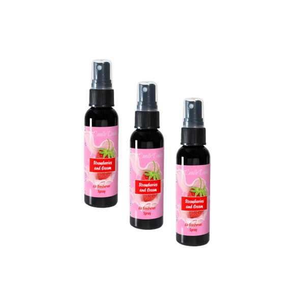 3 Pack - Strawberries & Cream Spray - Strawberries and Cream Scented - Room/Car Air Freshener Spray  (3) 2 Ounce Spray Bottles