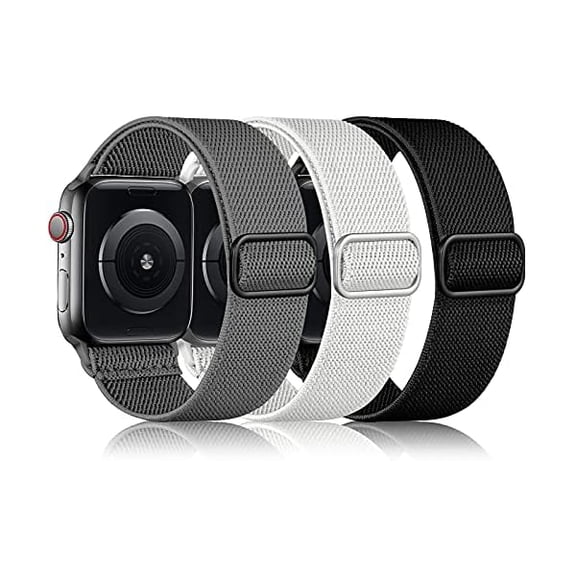 3 Pack Stretchy Solo Loop Compatible with Apple Watch Bands for Men 49mm 46mm 45mm 44mm 42mm, Soft Nylon Braided Elastic Strap for iWatch Band Series 11 10 9 8 7 6 5 4 3 SE Ultra 3 Ultra 2 Ultra