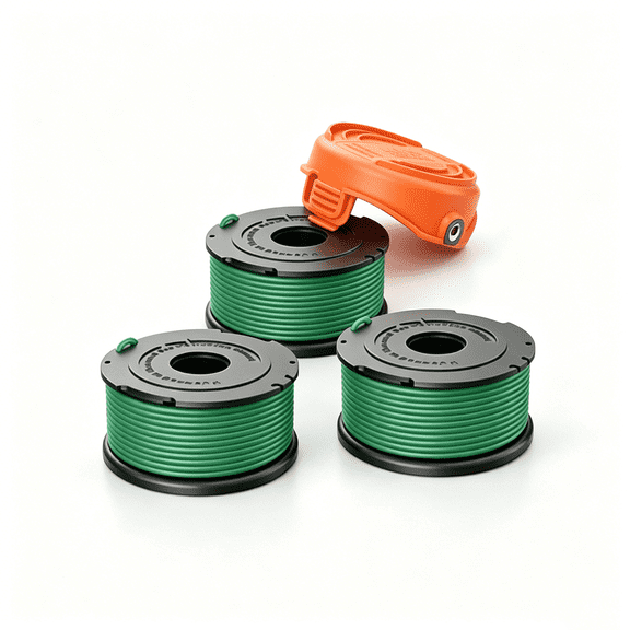 3 Pack String Trimmer Spool Line Replacement Auto Feed Spool Line 20ft 0.080 Inch Compatible with Black and Decker SF-080-BKP/SF-080(3 Spool, 1 Cap)