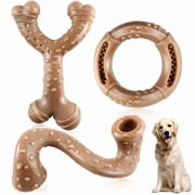3 Pack Dog Toys for Aggressive Chewers,Meat Flavors Dog Chew Toy, Extra Durable Rubber Bones for Large Breed deal from Walmart