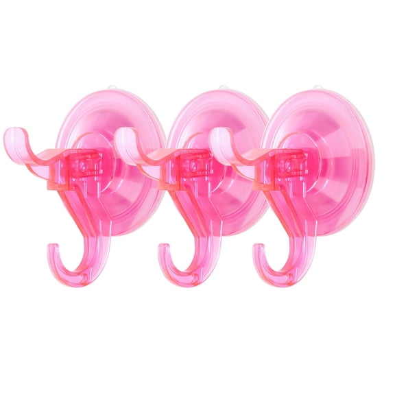 3 Pack Suction Cup Hooks, Clear Suction Cup Hanger, Removable Small Suction Cups for Shower, Bathroom, Glass, Door, Windows, Kitchen-Max Hanging up to 11 lbs on Smooth Surface