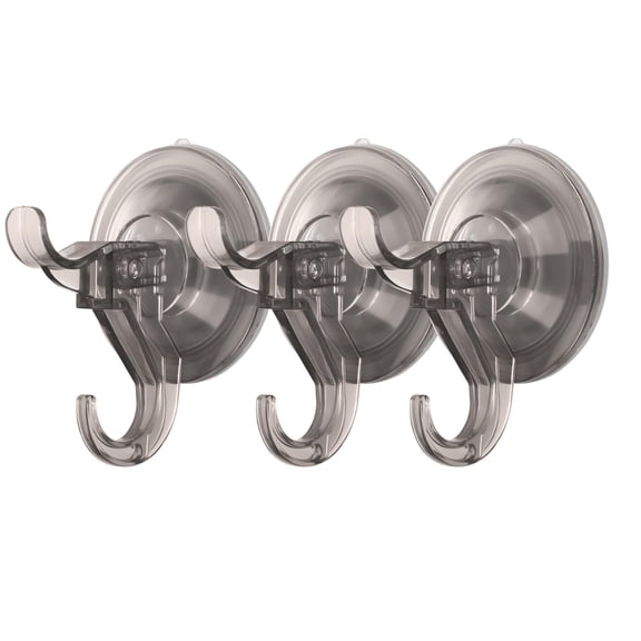 3 Pack Suction Cup Hooks, Clear Suction Cup Hanger, Removable Small Suction Cups for Shower, Bathroom, Glass, Door, Windows, Kitchen-Max Hanging up to 11 lbs on Smooth Surface