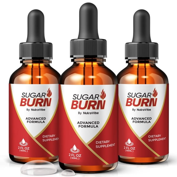 (3 Pack) Sugar Burn – Natural Daily Liquid Formula Designed to Align with Fitness Goals, Support an Active Lifestyle & Body Balance | Just a Few Drops for a Fit-Focused Routine (90 Servings)