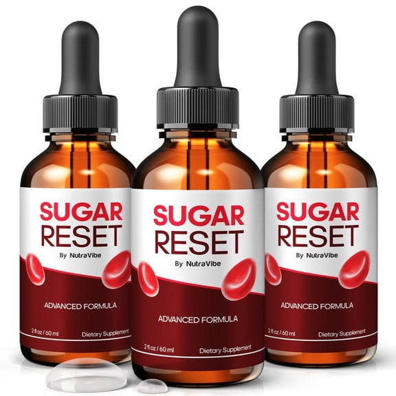 (3 Pack) Sugar Reset Drops Daily Liquid Formula with a Clean, Natural Blend to Support Natural Flow, Balanced Levels & Healthy Circulation | Convenient for Consistent Use (90 Servings)