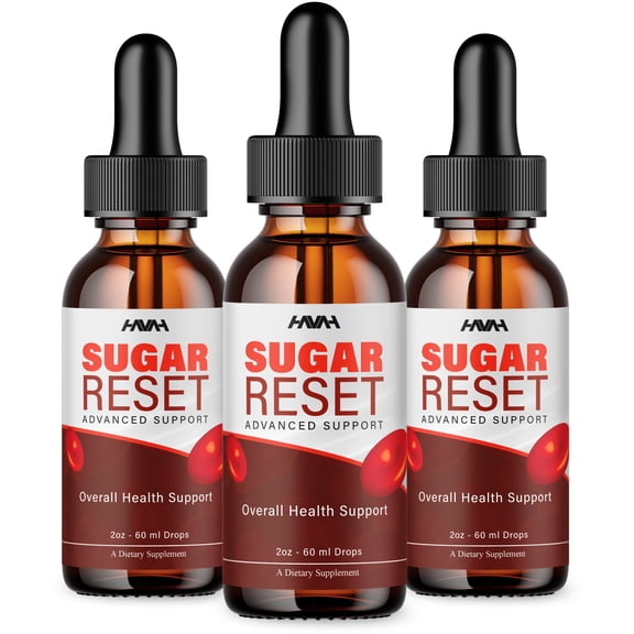 (3 Pack) Sugar Reset Drops, SugarReset Advanced Support (6oz)