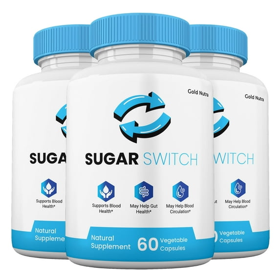 (3 Pack) Sugar Switch Glycogen Pills, SugarSwitch Capsules Advanced Blood Health Formula Supplement, 60 Capsules per Bottle