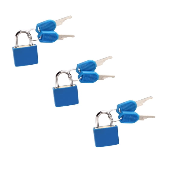 3 Pack Suitcase Locks with Keys - Multicolor Metal Luggage Padlocks - Mini Keyed Padlocks for Suitcase,Backpack,Boxes,Travel Bags,Locker