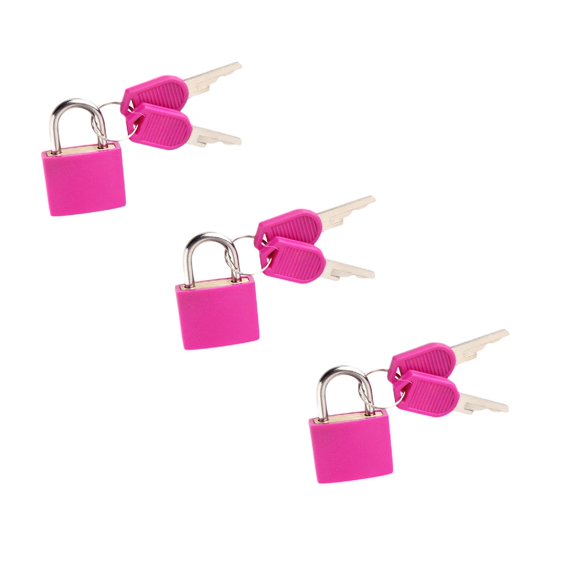 3 Pack Suitcase Locks with Keys - Multicolor Metal Luggage Padlocks - Mini Keyed Padlocks for Suitcase,Backpack,Boxes,Travel Bags,Locker