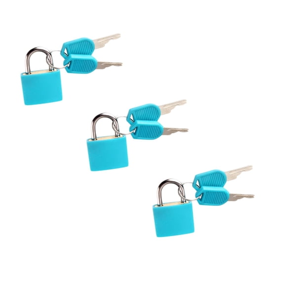3 Pack Suitcase Locks with Keys - Multicolor Metal Luggage Padlocks - Mini Keyed Padlocks for Suitcase,Backpack,Boxes,Travel Bags,Locker