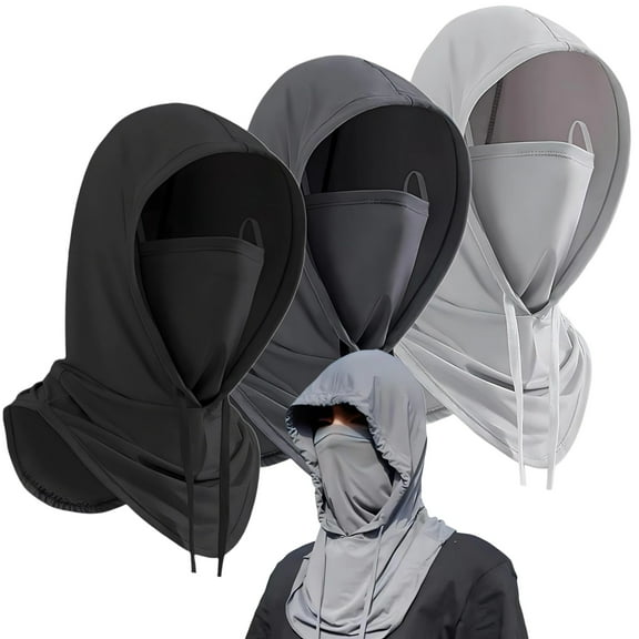 3 Pack Summer Balaclava Sun UV Protection Hood Breathable Full Head Mask Face Cover for Men Women Motorcycle Cycling Fishing