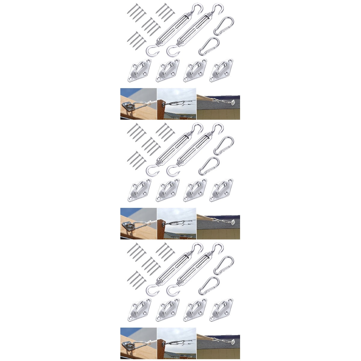 3 Pack Sun Shade Kit Sun Shade Sail Installation Kit Sun Shade Pole Kit