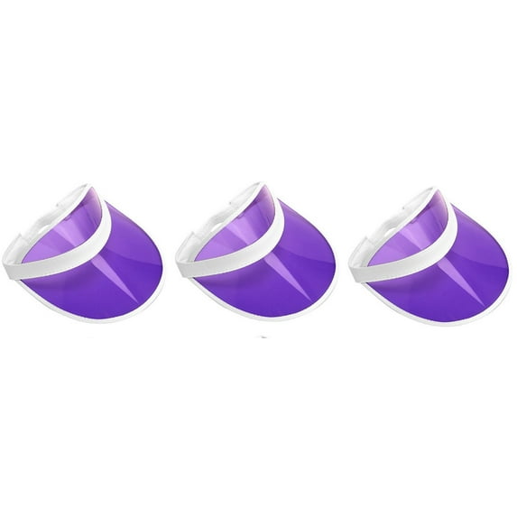 3 Pack Sun Visor Hats Women Men Clear Colorful Plastic Party Hat Adjustable UV Outdoor Sports Tennis Beach Golf Headwear Cap