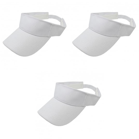 3 Pack Sun Visors Lightweight and Comfortable for Outdoor Activities (White)