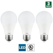 3 Pack Sunlite A19 LED Bulbs, 11 Watt 75 Watt Equivalent, 1100 Lumens, Dimmable, Medium E26 Base, 6500K Daylight, UL Listed