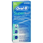 3 Pack - Super Floss Mint Dental Floss Pre-Cut Strands 50 Each