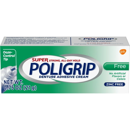 3 Pack Super Poligrip Free Travel Size, .75-Ounce