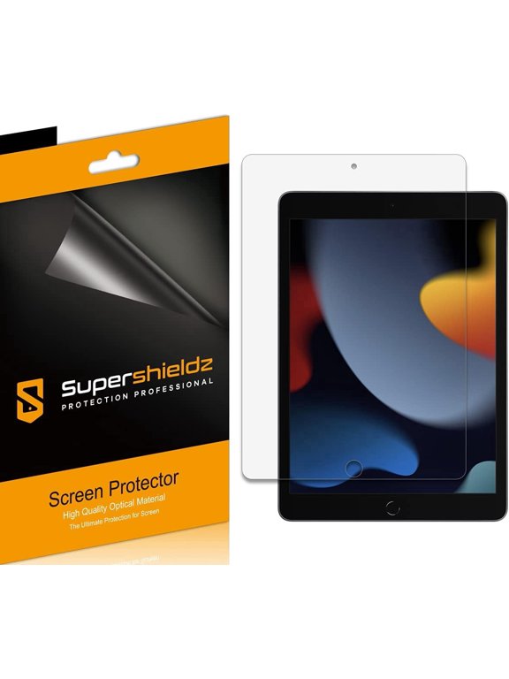 (3 Pack) Supershieldz Designed for iPad 10.2 inch (2021/ 2020/ 2019, 9th/ 8th/ 7th Generation) Screen Protector, Anti-Bubble High Definition (HD) Clear Shield