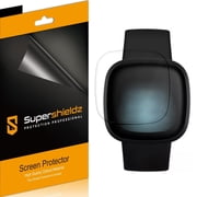 [3-Pack] Supershieldz Designed for Fitbit Versa 3 / Fitbit Sense Screen Protector, [Full Screen Coverage] Anti-Bubble High Definition (HD) Clear Shield