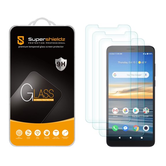 (3 Pack) Supershieldz Designed for Alcatel Lumos and Alcatel Axel Tempered Glass Screen Protector, Anti Scratch, Bubble Free