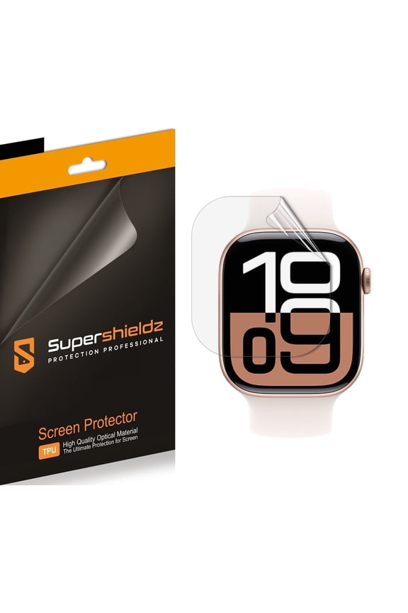 (3 Pack) Supershieldz Designed for Apple Watch Series 11/ 10 (42mm) Screen Protector, High Definition Clear Shield (TPU)