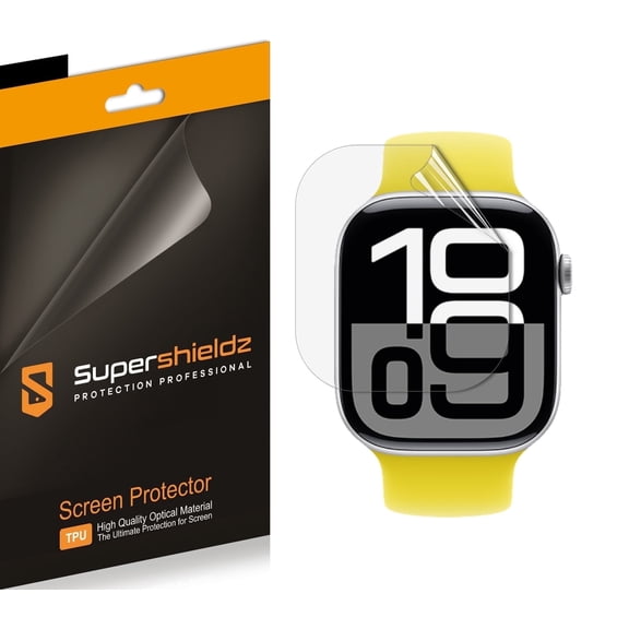 (3 Pack) Supershieldz Designed for Apple Watch Series 11/ 10 (46mm) Screen Protector, High Definition Clear Shield (TPU)