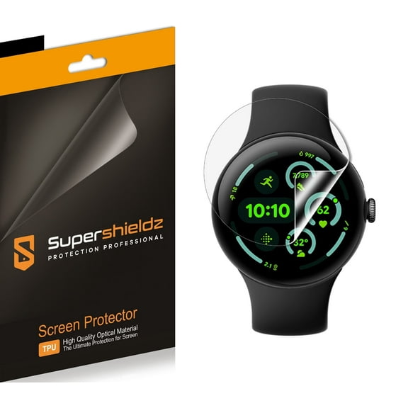 (3 Pack) Supershieldz Designed for Google Pixel Watch 3 45mm Screen Protector, High Definition Clear Shield (TPU)