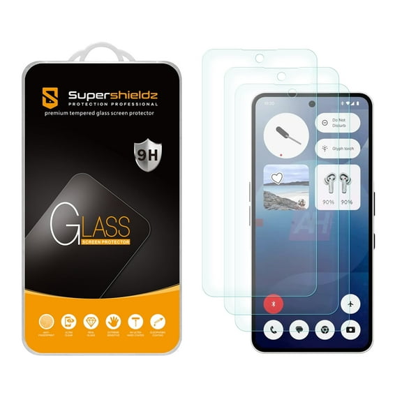 (3 Pack) Supershieldz Designed for Nothing Phone 3a/ Phone 3a Pro Tempered Glass Screen Protector, Anti Scratch, Bubble Free