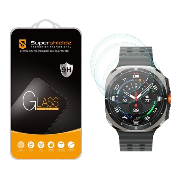 Supershieldz Designed for Samsung Galaxy Watch Ultra (47mm) Tempered Glass Screen Protector, Anti Scratch, Bubble Free (3 Pack)